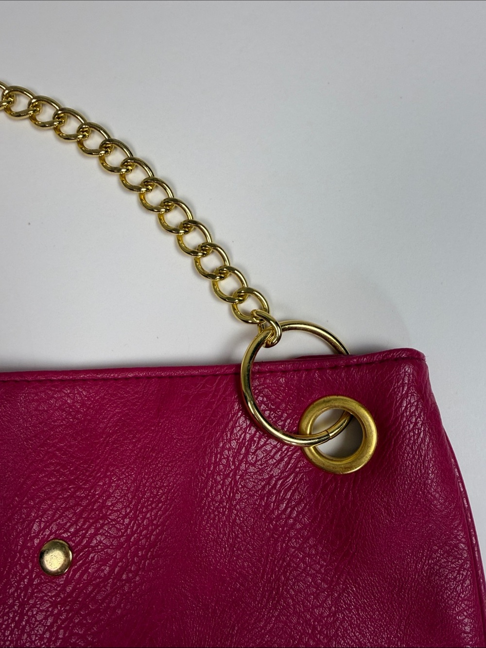 Niki Minaj Fragrances Hot Pink Studded Shoulder Bag Gold Chain Strap Y2K Glam - Picture 7 of 9